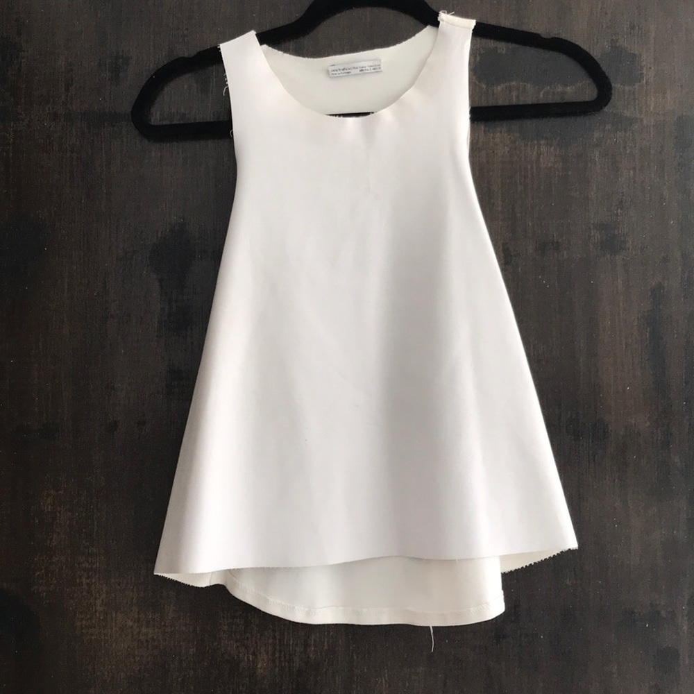 Faux leather crop top